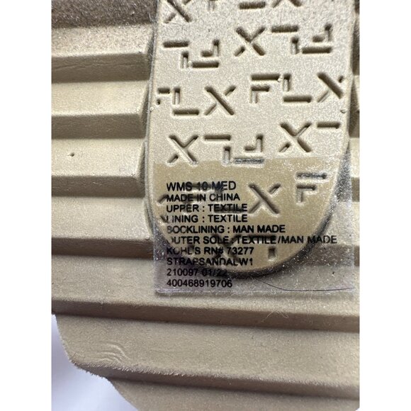 FLX Womens Tan Adjustable Strap Sandals With Textured Sole Size 10M - Picture 12 of 13